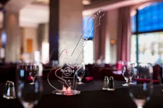 HTL-ORL Hard Rock Guitar Shaped Award On Banquet Table Display